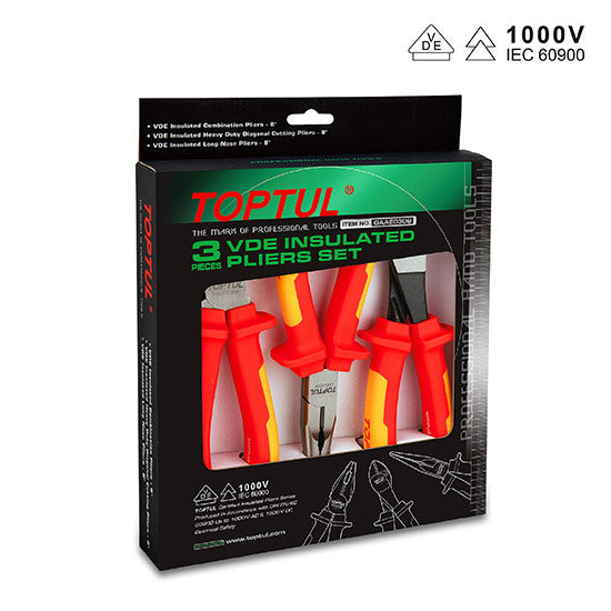 Toptul 3pcs VDE Insulated Pliers Set
