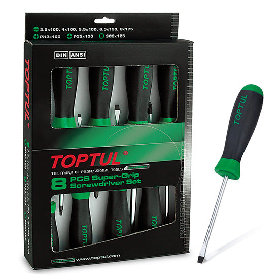 Toptul 8pcs Super-Grip Screwdriver Set