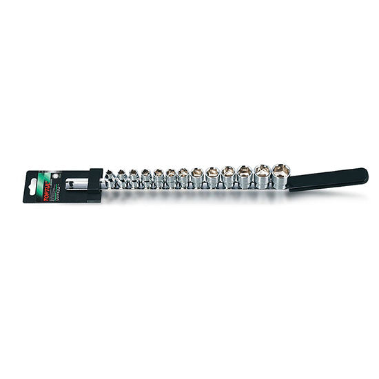 Toptul 13pcs 3/8" Drive 6pt Socket Rail Set 7-21mm