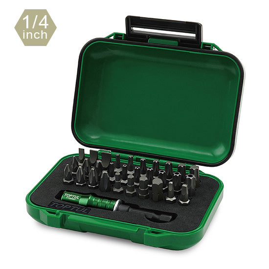 Toptul 31pcs 1/4" Hex Driver Set Locking Holder