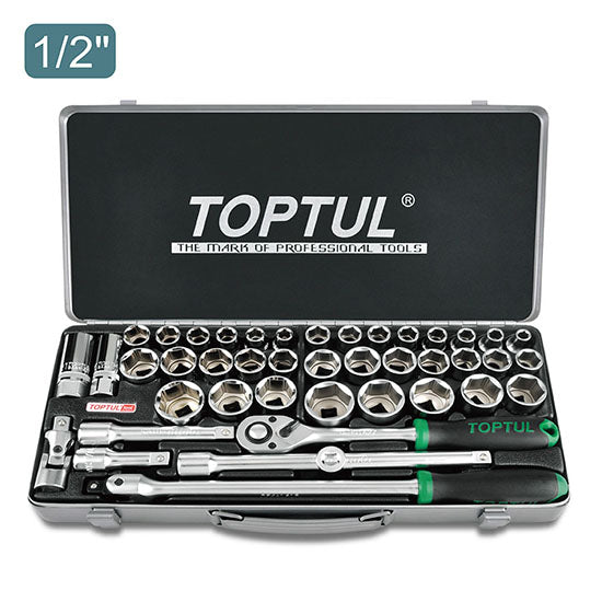 Toptul 1/2" Drive Metric Imperial Socket Set 43pcs