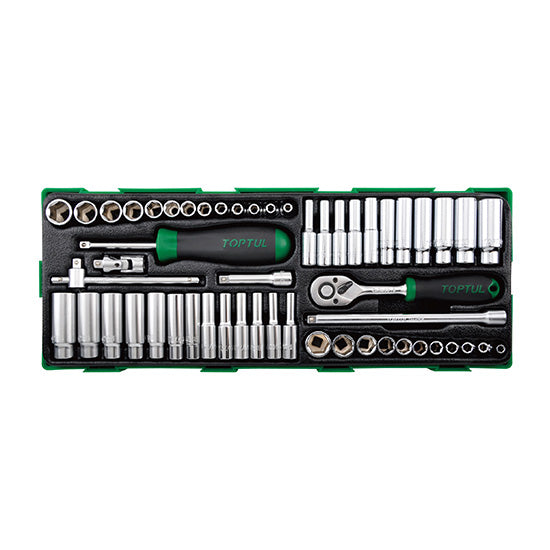 Toptul 54pcs 1/4" Drive Metric & Imperial Socket Set