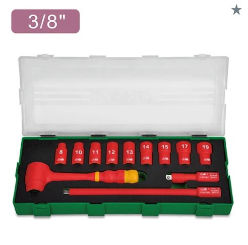 Toptul 1000V 3/8" Drive VDE Socket Set 12pcs