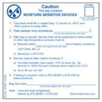 Moisture Sensitive Caution Label, 83mm x 95mm, 100/RL