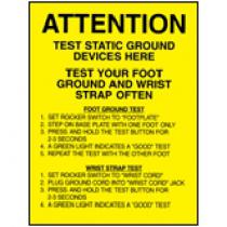 Sign Wrist Strap/Foot Ground Testing Poster, 432mm x