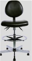 Esd Grey Fabric Chair with Foot ring and Esd Black Castors