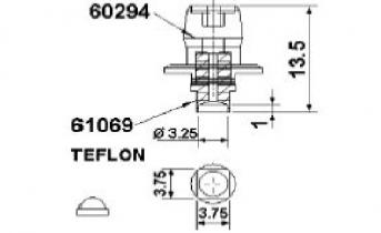 Europlacer Nozzle COMPLETE, Black Teflon, No.22, Depth of tip 1mm