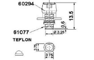 Europlacer Nozzle COMPLETE, Black Teflon, No.22, Depth of tip 0.6mm
