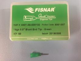 Fisnar Quantx Straight Dispensing Tip, METAL/Green, 18 Gauge, 12.7mm, Pack of 50