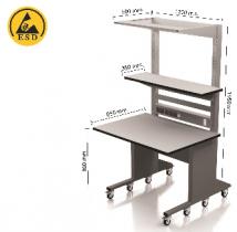 Static safe Desk Mobile 850 x 1200 on wheels