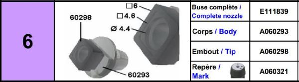 Europlacer Body For Tip No. 6 Nozzle Code