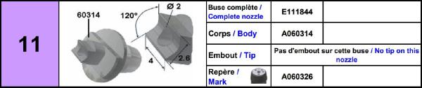 Europlacer Body For Nozzle Code No.11