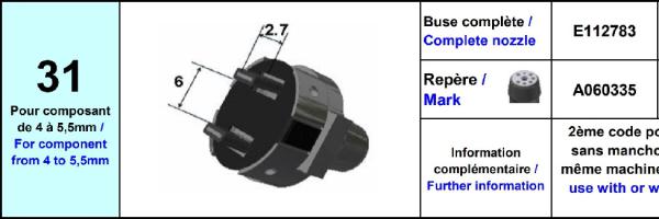 Europlacer Disc For Nozzle Code No.31