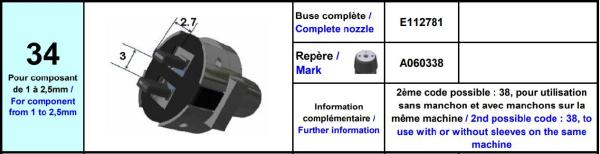 Europlacer Disc For Nozzle Code No.34