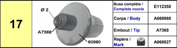 Europlacer Disc For Nozzle Code No.17