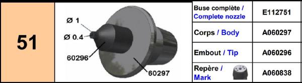Europlacer Disc For Nozzle Code No.51