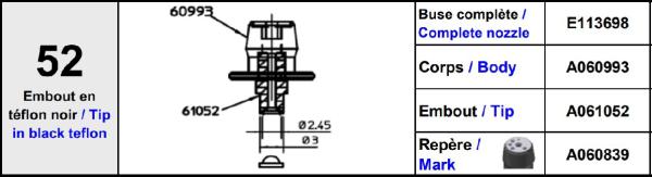 Europlacer Disc For Nozzle Code No.52