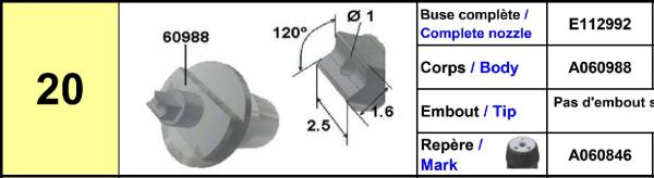 Europlacer Disc For Nozzle Code No.20