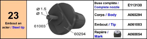 Europlacer Disc For Nozzle Code No.23