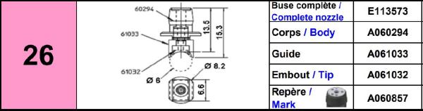 Europlacer Disc For Nozzle Code No.26