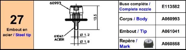 Europlacer Disc For Nozzle Code No.27