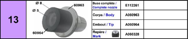 Europlacer Tip For Nozzle Code No.13 & 42