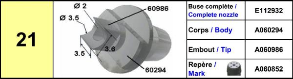Europlacer Tip For Nozzle Code No.21