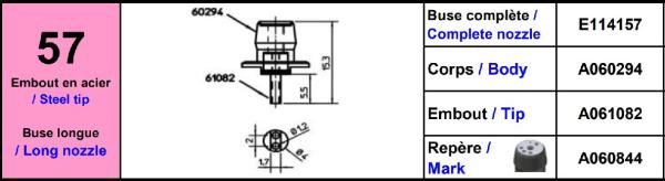 Europlacer Tip For Nozzle Code No.57