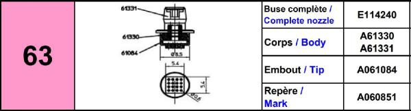 Europlacer Tip For Nozzle Code No.63