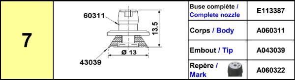 Europlacer Nozzle Complete No.7