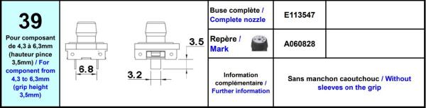 Europlacer Nozzle Complete No.39