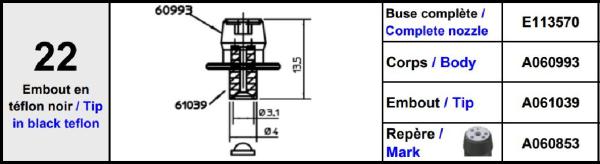 Europlacer Nozzle Complete No.22