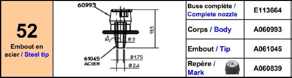 Europlacer Nozzle Complete No.52