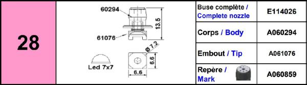 Europlacer Nozzle Complete No.28