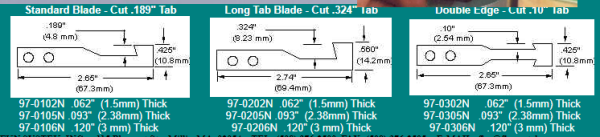 FKN N100 PCB Nibbler Blade 1.5mm Wide Std L 97-0102N