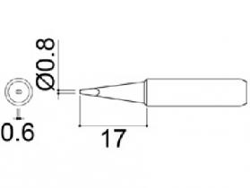 Hakko 900M Series Solder Tip, Shape 0.8D