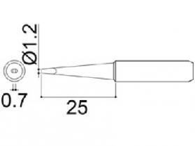 Hakko 900M Series Solder Tip, Shape 1.2LD