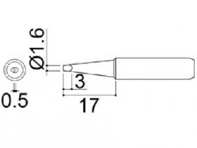 Hakko 900M Series Solder Tip, Shape 1.6D