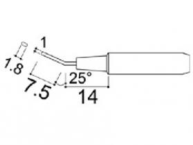 Hakko 900M Series Solder Tip, Shape 1.8H