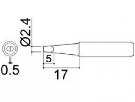 Hakko 900M Series Solder Tip, Shape 2.4D