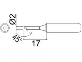 Hakko 900M Series Solder Tip, Shape 2C