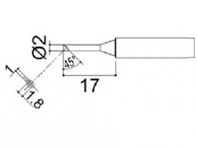 Hakko 900M Series Solder Tip, Shape 2C (NLA)