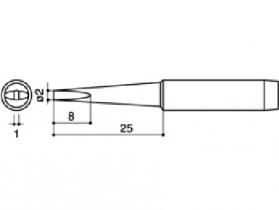 Hakko 900M Series Solder Tip, Shape 2LD