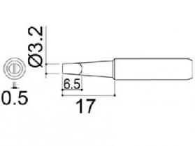 Hakko 900M Series Solder Tip, Shape 3.2D