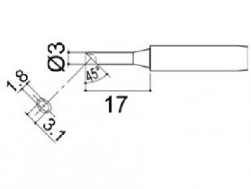 Hakko 900M Series Solder Tip, Shape 3CM