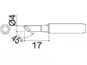 Hakko 900M Series Solder Tip, Shape 4C