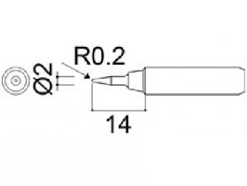 Hakko 900M Series Solder Tip, Shape SB