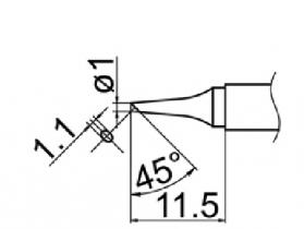 Hakko T12 Series Solder Tip, Shape 1BC