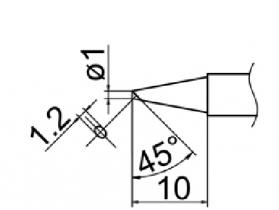 Hakko T12 Series Solder Tip, Shape 1BC(Z)