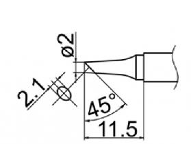 Hakko T12 Series Solder Tip, Shape 2BC